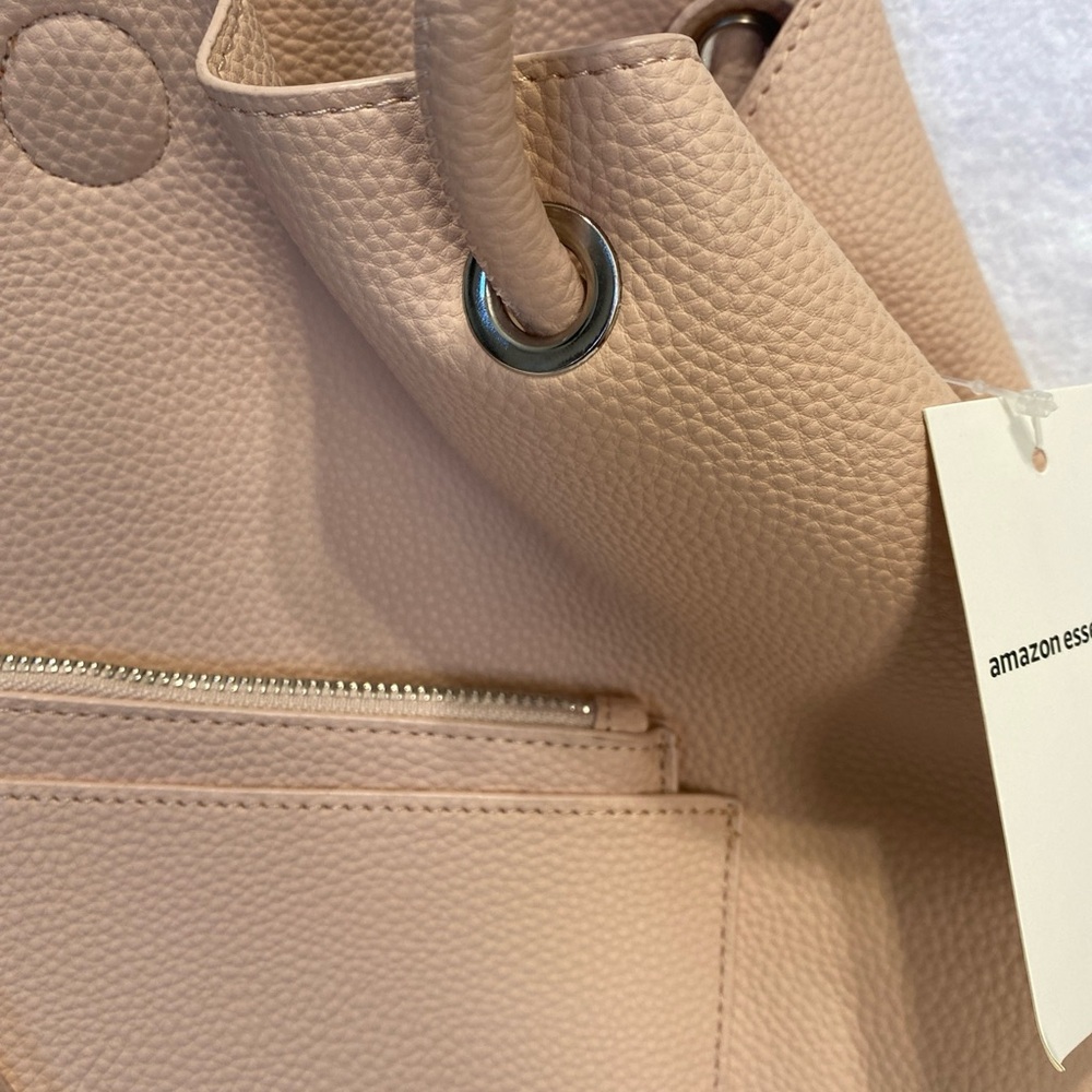 Large Shoulder Tote Bag Purse  with attached coin purse in color Blush - Picture 2 of 6